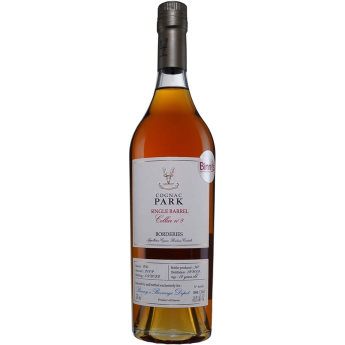 Cognac Park Cellar No. 8 Single Barrel # B3 Borderies Cognac Aged 12 years Binny's Handpicked 2009