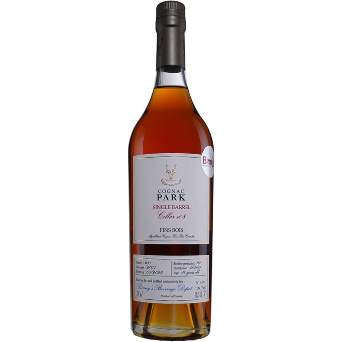 Cognac Park Cellar No. 8 Single Barrel # A7 Fin Bois Cognac Aged 14 years Binny's Handpicked 2007