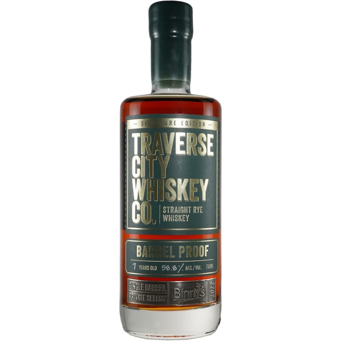 Traverse City Distillery 7 year old Barrel Proof Rye Single Barrel # N282 Binny's Handpicked