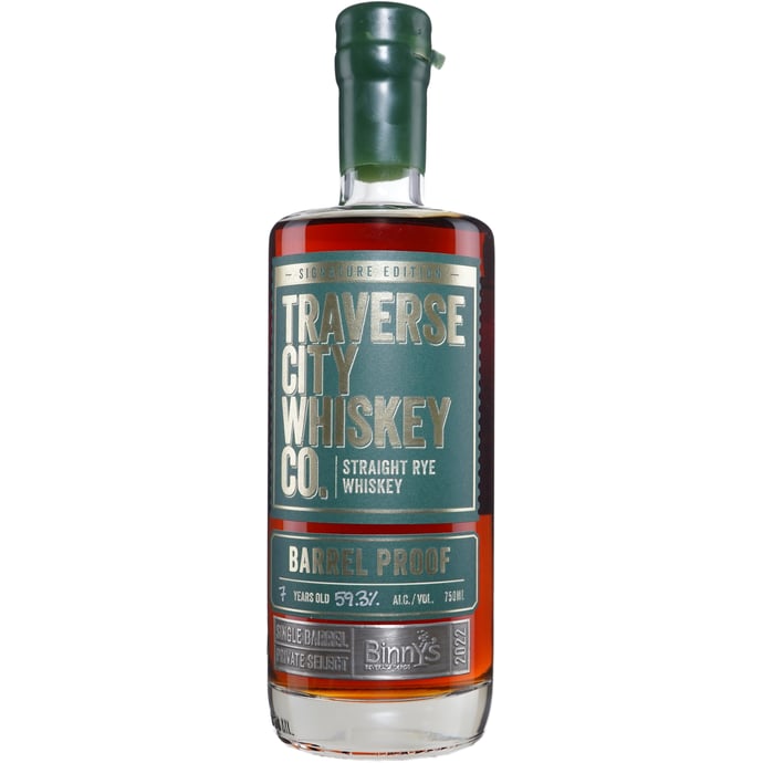 Traverse City Distillery 7 year old Barrel Proof Rye Single Barrel # N285 Binny's Handpicked