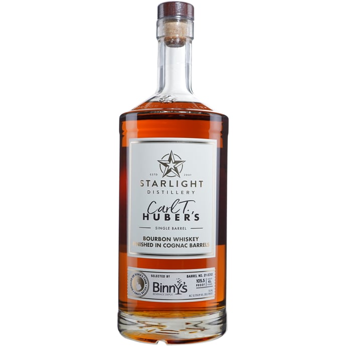 Huber's Starlight Distillery Bourbon Finished in Cognac Cask # 21-2312 Binny's Handpicked