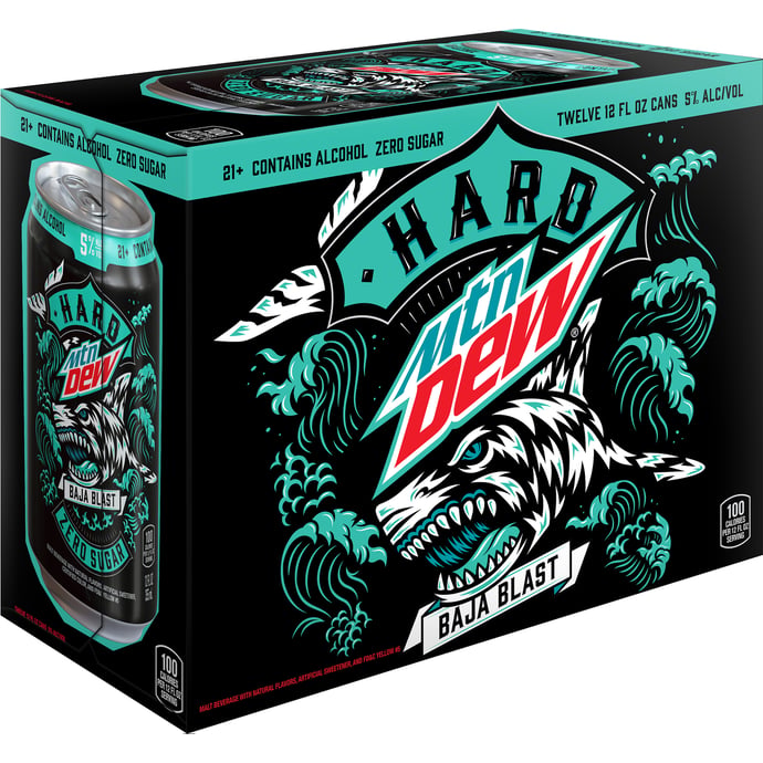 Hard Mountain Dew Zero Sugar Malt Beverage Baja Blast