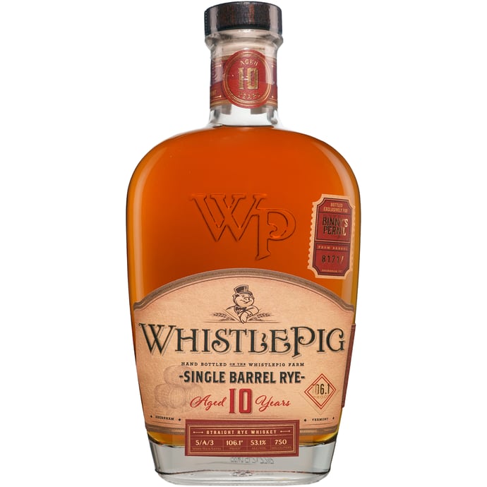 WhistlePig 10 year old Rye Single Barrel # 81717 Pernil Binny's Handpicked