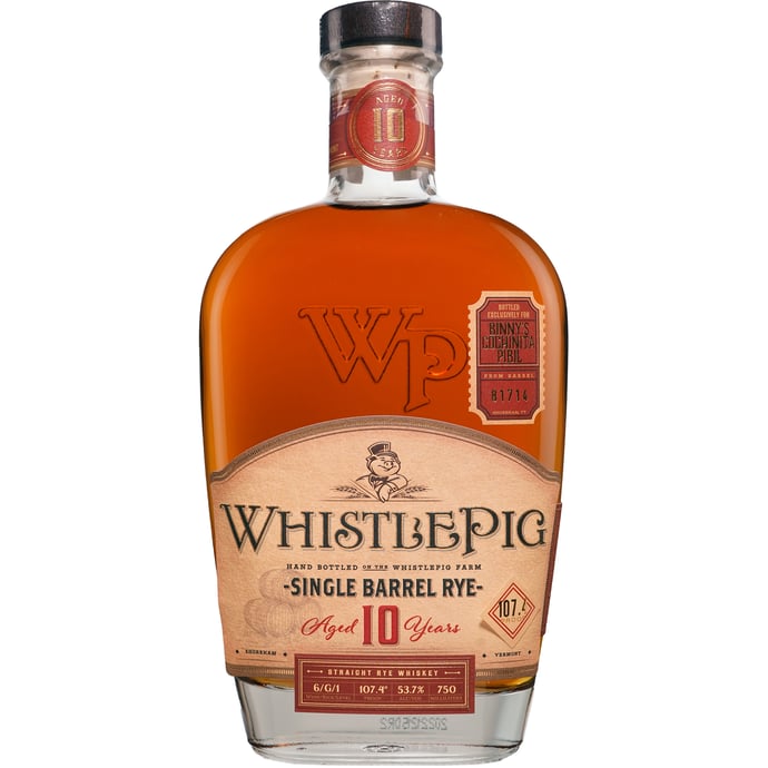 WhistlePig 10 year old Rye Single Barrel # 81714 Cochinita Pibil Binny's Handpicked