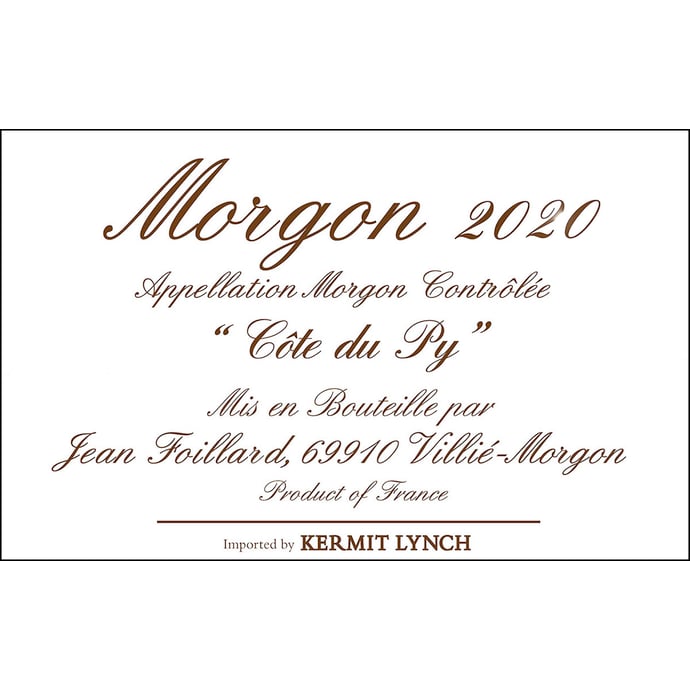 Domaine Jean Foillard Cote du Py Morgon 2020