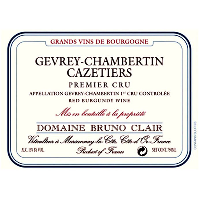 Domaine Bruno Clair Gevrey Chambertin Les Cazetiers 2020