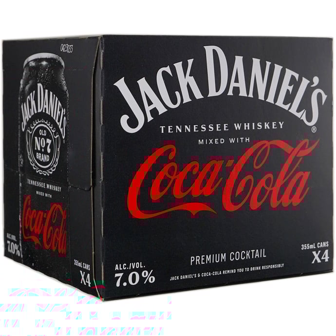 Jack Daniel's Jack and Coca-Cola 4 Pack Cans