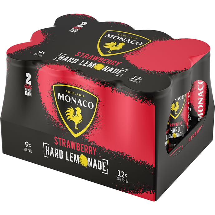 Monaco Original Hard Strawberry Lemonade 12 Pack