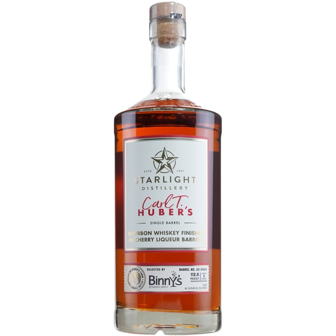 Huber's Starlight Distillery Bourbon Finished in Cherry Liqueur Barrel # 22-2404 Binny's Handpicked