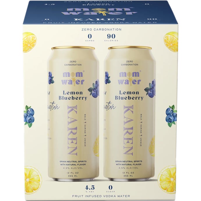 Mom Water Karen Lemon Blueberry 4pk