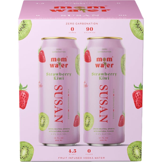 Mom Water Susan Strawberry Kiwi 4pk