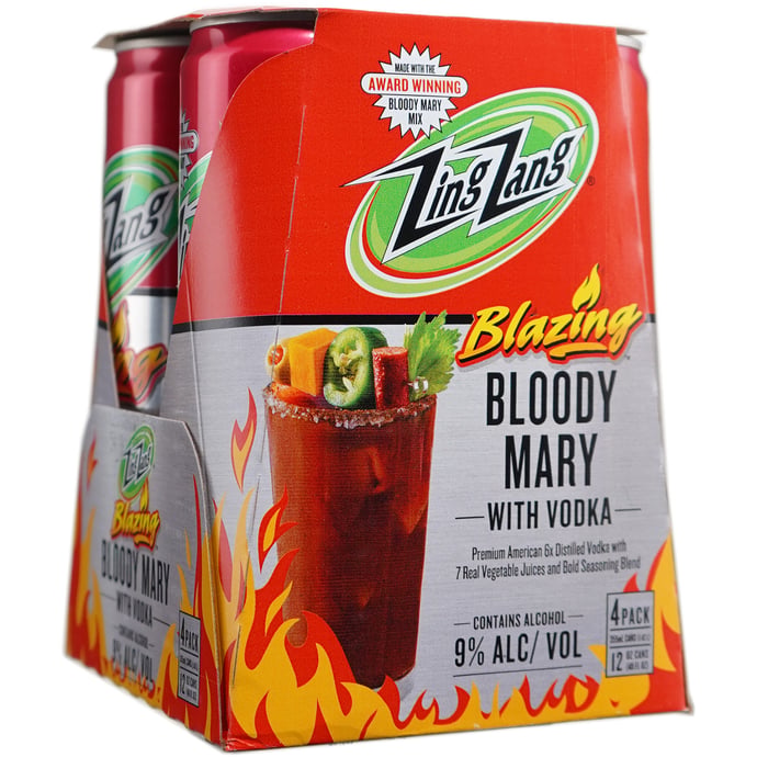 Zing Zang Blazing Bloody Mary with Vodka 4 Pack Cans
