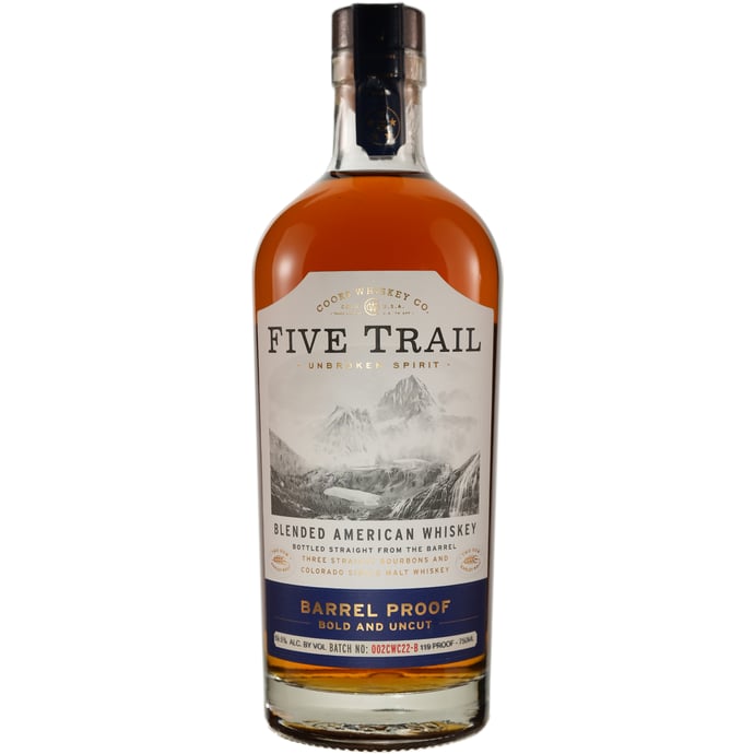 Coors Whiskey Company Five Trail Barrel Proof Blended American Whiskey Batch # 1