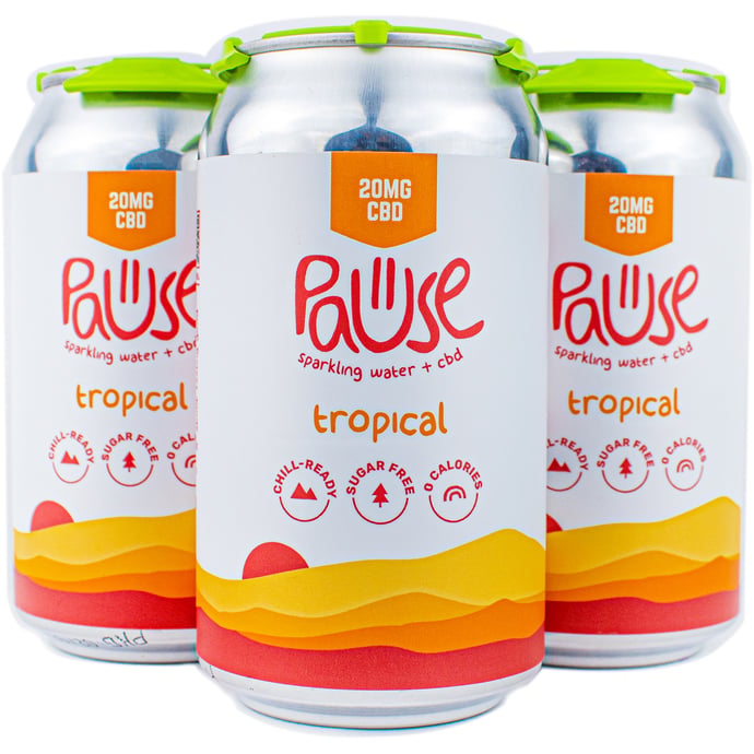 Pause Sparkling Water Tropical 20 MG CBD