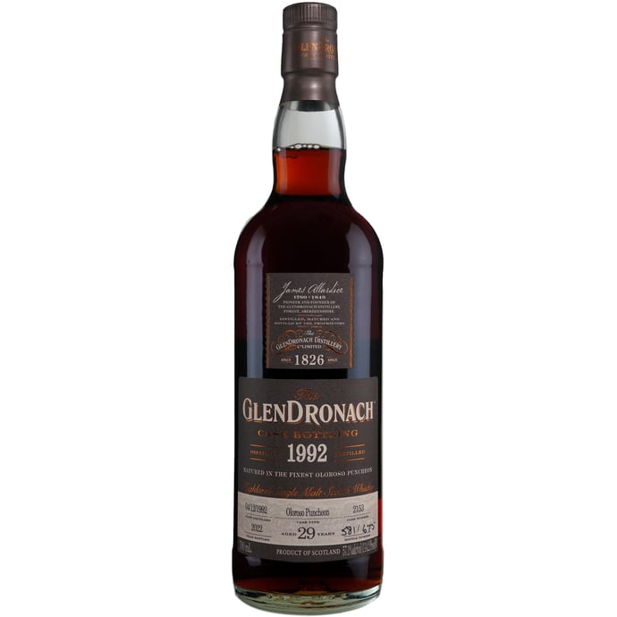 Glendronach 29 year old Vintage Oloroso Puncheon # 2153 1992
