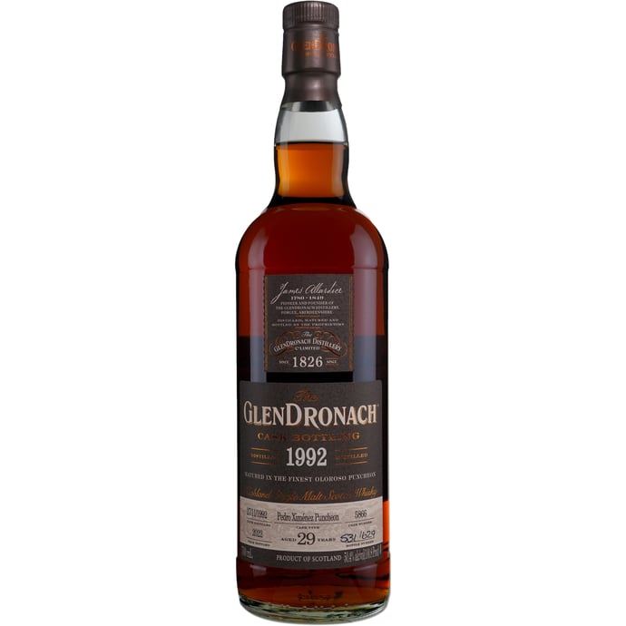Glendronach 29 year old Vintage PX Puncheon # 5866 1992