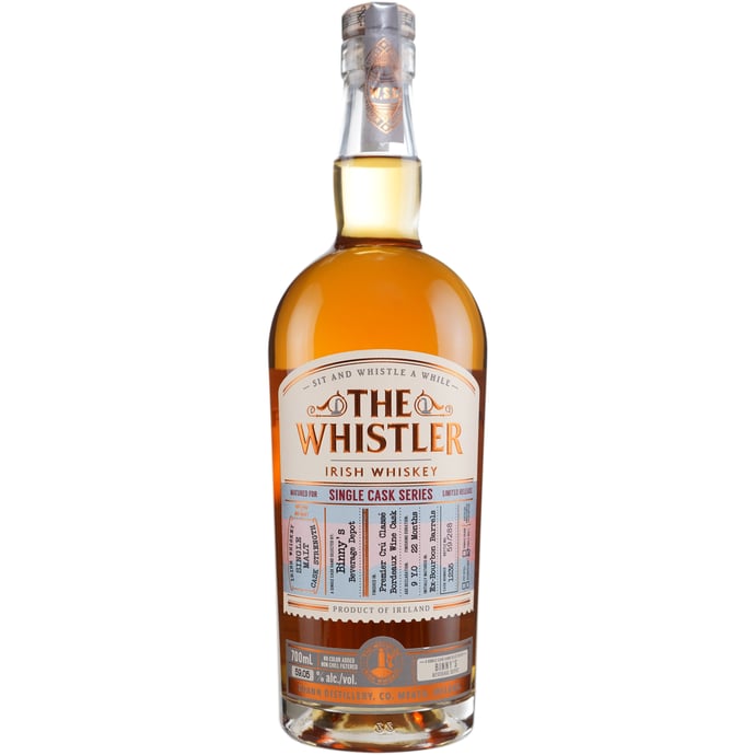 The Whistler Irish Single Malt Finished in ex Premier Cru Bordeaux Wine Cask Binny's Handpicked