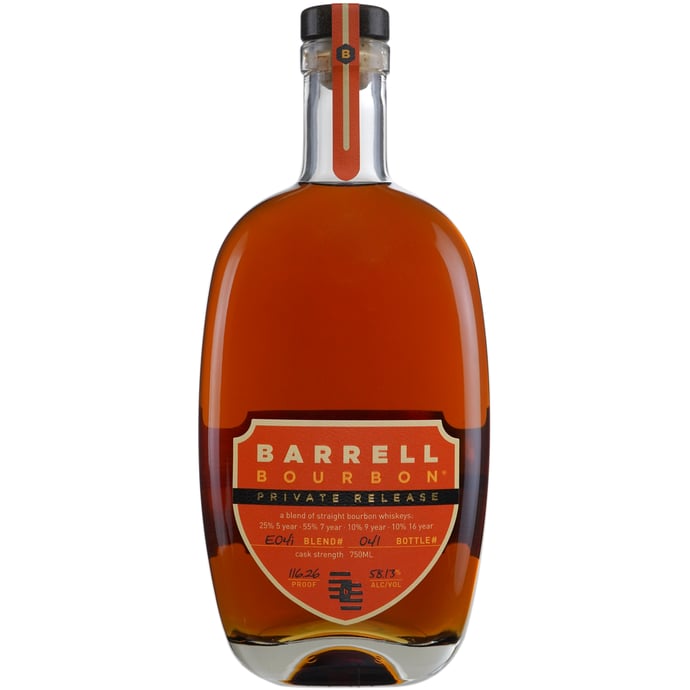 Barrell Bourbon Private Release # E04i 25% 5 year 55% 7 year 10% 9 year 10% 16 year Binny's Handpicked