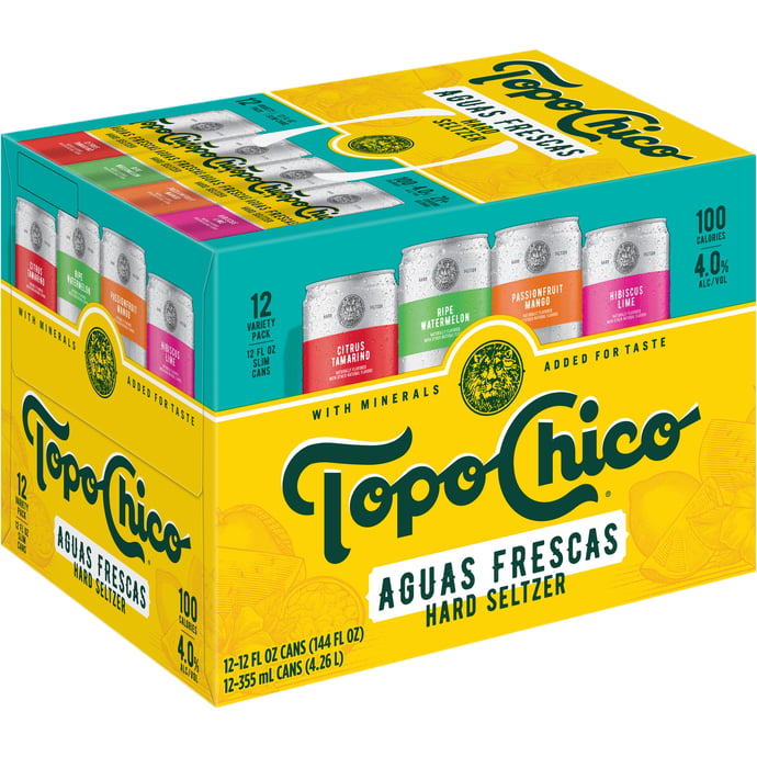Topo Chico Aguas Fresca Hard Seltzer Variety Pack 12 pack of 12 oz Can