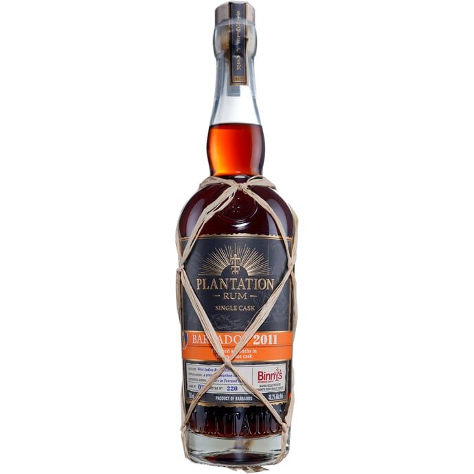 Plantation Rum Single Cask Barbados 11 year Maury Cask Finished Binny's Handpicked 2011