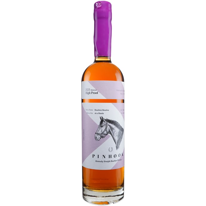 Pinhook Bourbon Resolve High Proof Straight Bourbon from Castle & Key Distillate Magenta Wax 2023