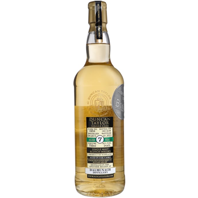 Duncan Taylor Dalmunach 7 year old Single ex Bourbon Cask Binny's Handpicked 2015