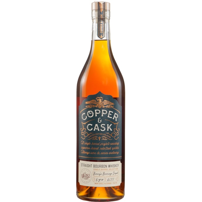 Copper and Cask Bourbon Barrel # MF-763 Florida Aged 6 year old MGP 21% Rye Binny's Handpicked