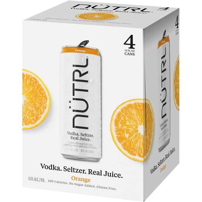 NUTRL Hard Seltzer Orange 4 Pack Cans