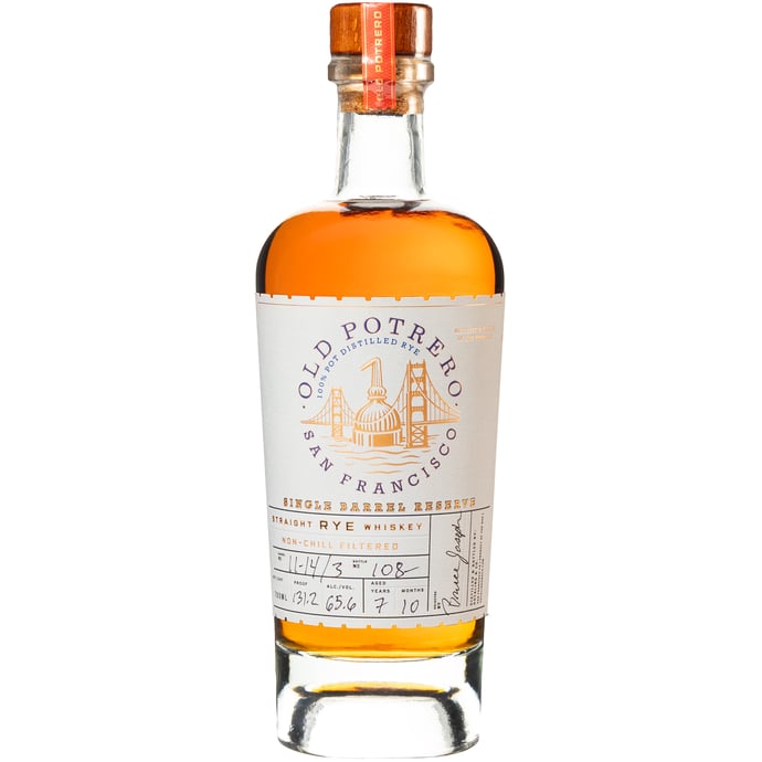 Old Potrero 7 year 10 month old Cask Strength Straight Rye Single Cask # 1 11-14/3 Binny's Handpicked