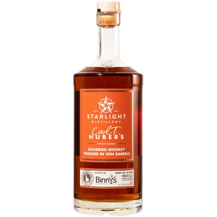 Huber's Starlight Distillery Bourbon Finished in Vino de Naranja Wine Cask # 22-2149 Binny's Handpicked