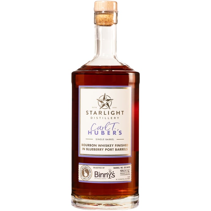 Huber's Starlight Distillery Bourbon Finished in Blueberry Port Cask # 22-2470 Binny's Handpicked