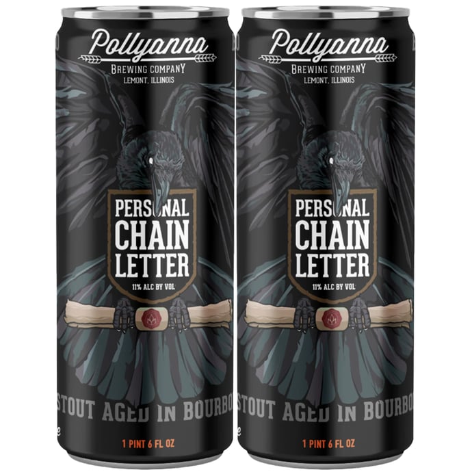 Pollyanna Personal Chain Letter Aged in Whiskey Acres Bourbon and Rye Barrels