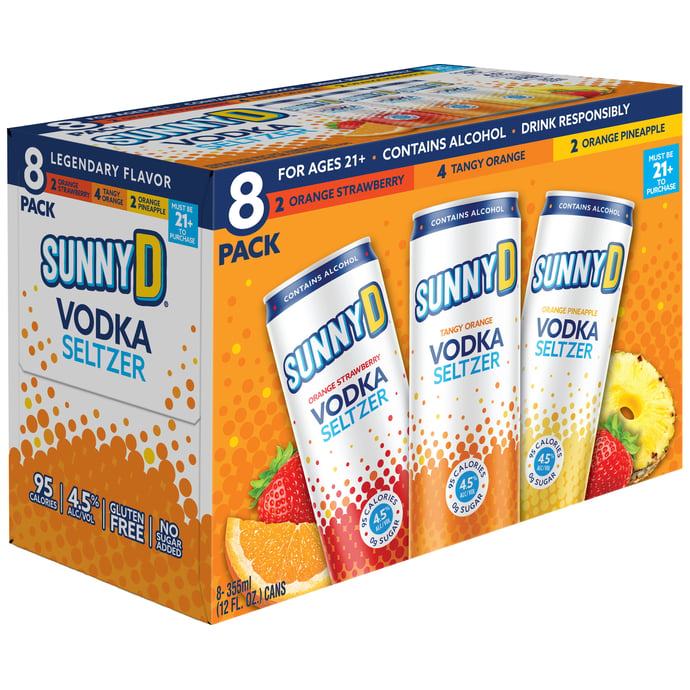 Sunny D Vodka Seltzer Variety 8 Pack Cans
