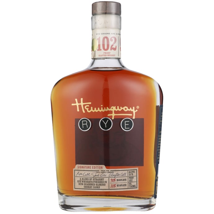 Hemingway Rye Signature Edition Blend of Straight Rye Finished in Rum Seasoned Oloroso Sherry Casks