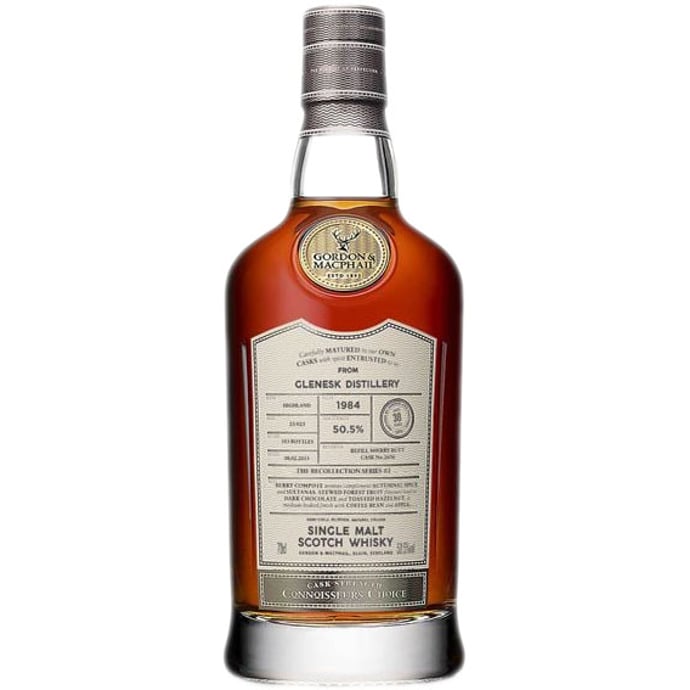 Gordon & Macphail Glenesk 38 year old Refill Sherry Butt # 2636 Cask Strength Connoisseur's Choice 1984