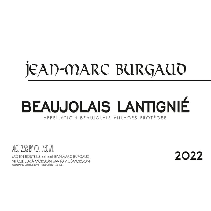 Domaine Jean Marc Burgaud Beaujolais Lantignie 2022