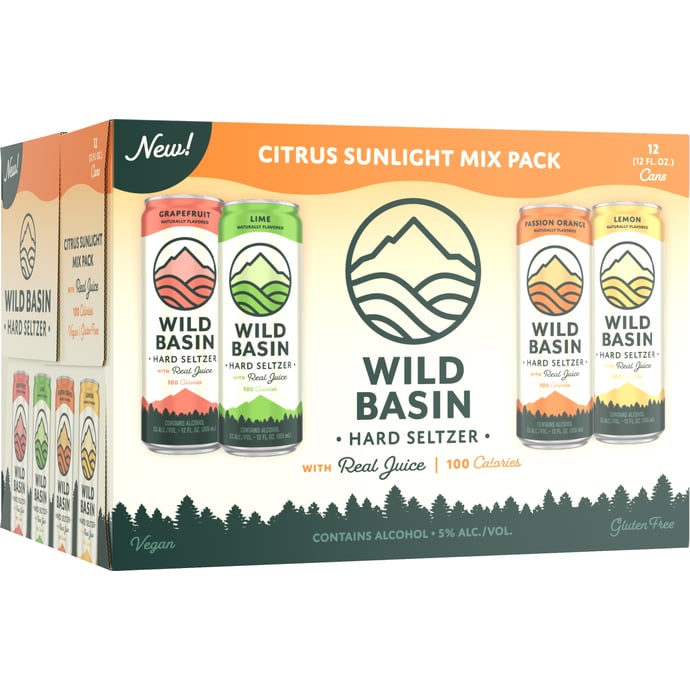 Wild Basin Hard Seltzer Citrus Sunlight Mix Pack