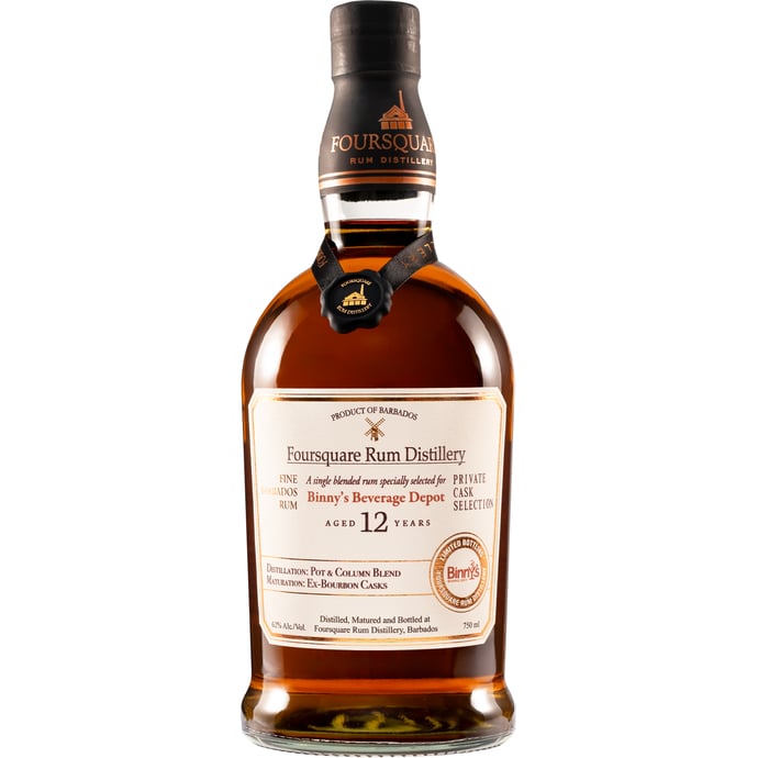 Foursquare Rum Distillery Single Blended Rum Aged 12 years in ex Bourbon Casks Binny's Private Select