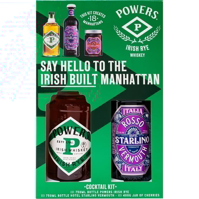 Powers Rye Irish Whiskey & Starlino Vermouth with Cherries