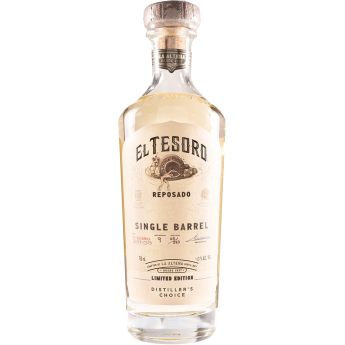 El Tesoro Reposado Single Barrel # B077L315 Binny's Handpicked