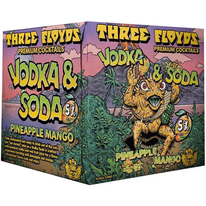 Three Floyds Vodka & Soda Pineapple Mango 4 Pack Cans