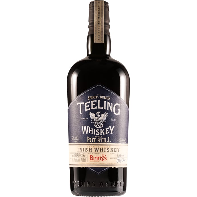 Teeling Single Pot Still aged in Bordeaux Red Wine Cask # 35340 Binny's Handpicked