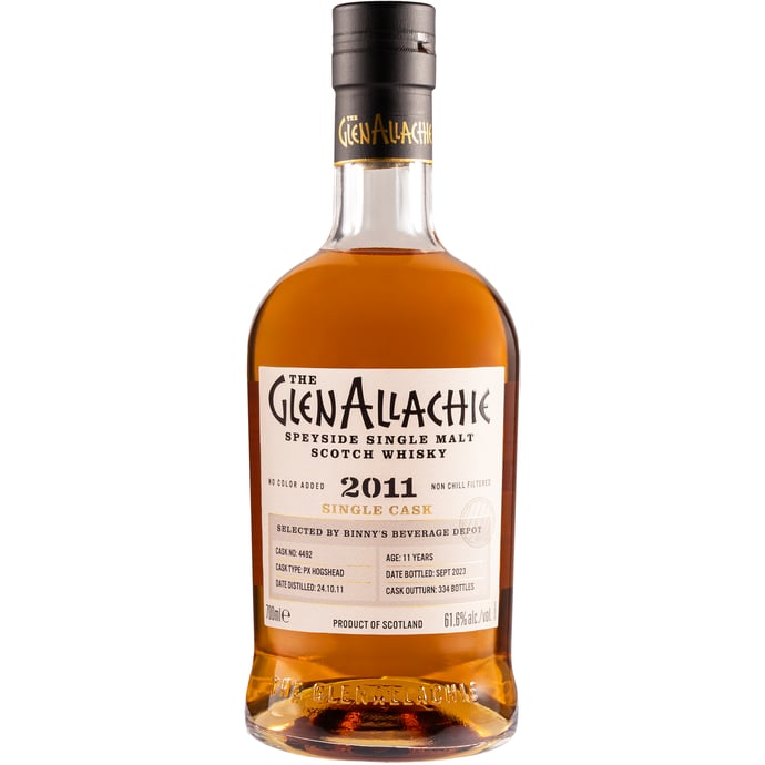 GlenAllachie 11 year old ex PX Del Sur Hoggie # 4492 Binny's Handpicked 2011