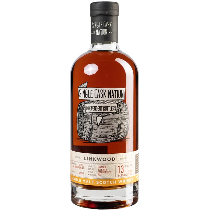 Single Cask Nation Linkwood 13 year old First Fill American Oak Hogshead # 309265 2010