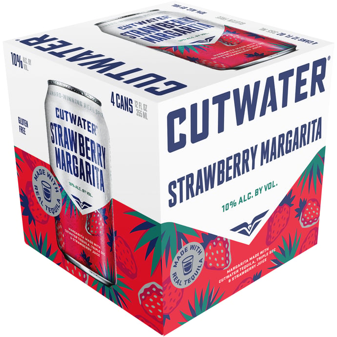 Cutwater Spirits Strawberry Margarita Ready to Drink Cocktail