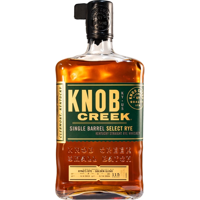 Knob Creek Ryno's Rye Single Barrel Golden Glove P-3-50 15F8 Ryno Handpicked