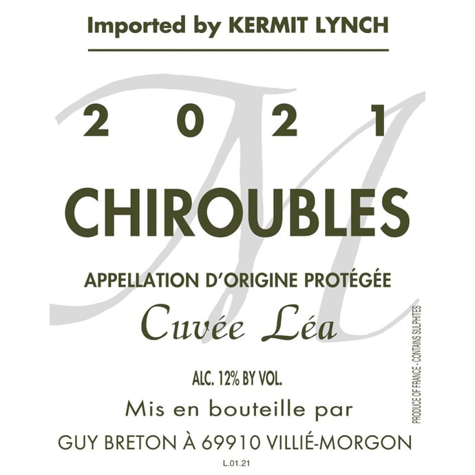 Guy Breton Chiroubles Cuvee Lea 2022