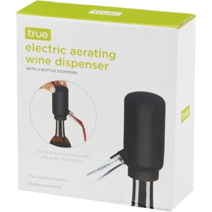True Brands Electric Aerating Wine Dispenser and Stoppers