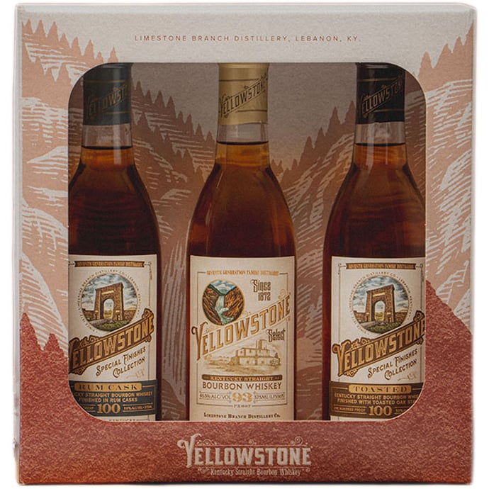 Yellowstone Tri Pack Contains 1-375ml each 93 Proof Rum Cask Toasted Cask