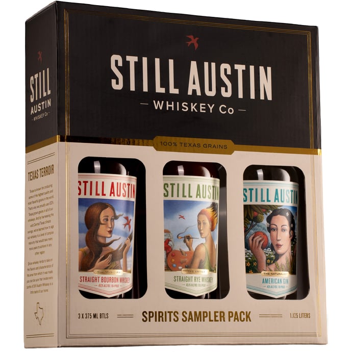 Still Austin 3 x 375ml Gift Set Including Gin Bourbon Rye